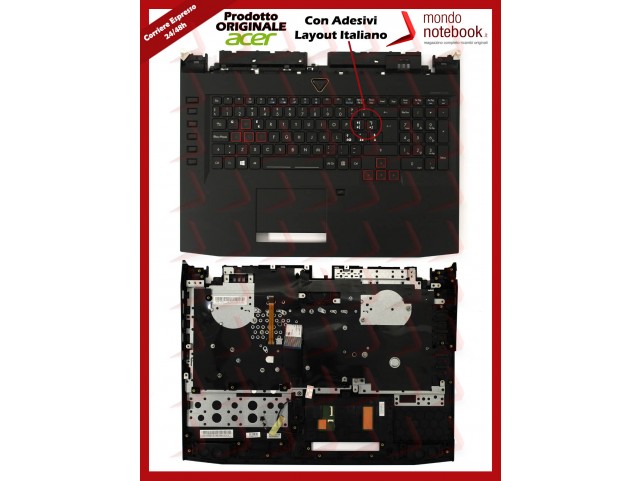 Tastiera con Top Case ACER Predator 17 G9-791 con Adesivi Layout ITALIANO