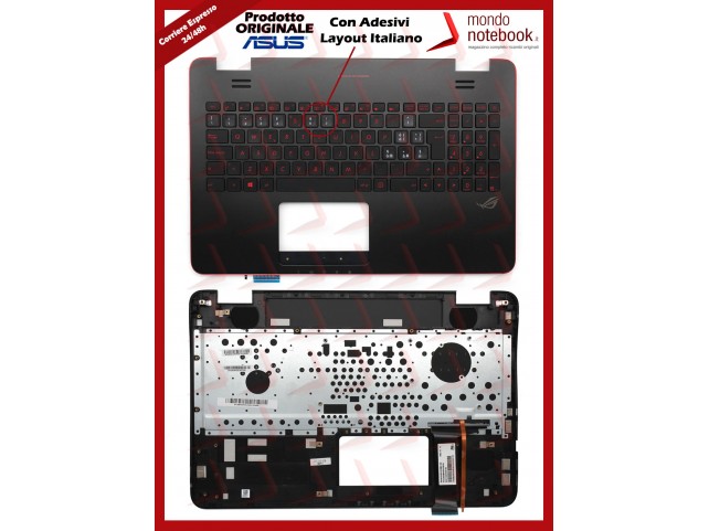 Tastiera con Top Case ASUS N551 X551 G551 Series (Nera) con Adesivi LAYOUT ITALIANO