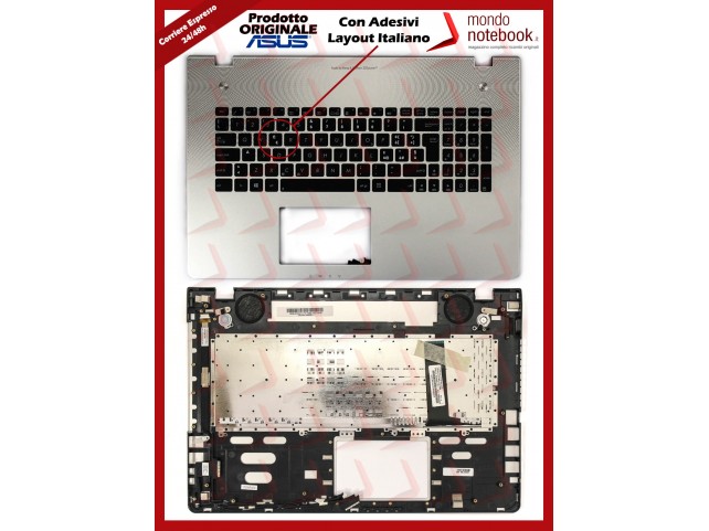 Tastiera con Top Case ASUS N76VM N76VZ con adesivi Layout Italiano