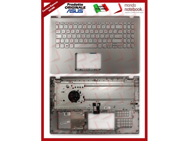 Tastiera con Top Case ASUS X509JA X509JB X509JP (Silver) Layout Italiano
