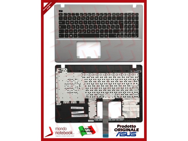 Tastiera con Top Case ASUS X550 X550CC X550CA X550LA X550LC X550LB X552L (Silver)
