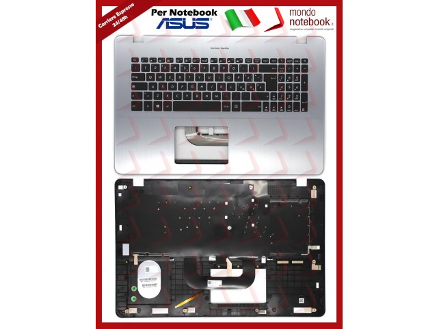 Tastiera con Top Case ASUS X705UD N705UD (Silver) - 90NB0GA1-R33IT0