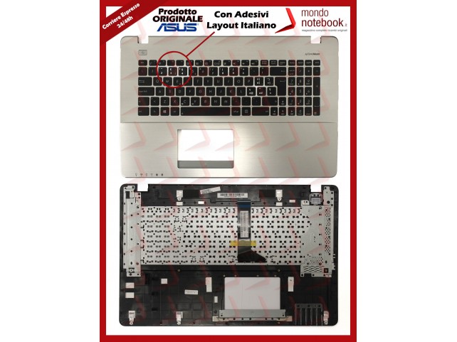 Tastiera con Top Case ASUS X750JN X750JB (R751JB K750JB F750JB) con Adesivi Layout ITA