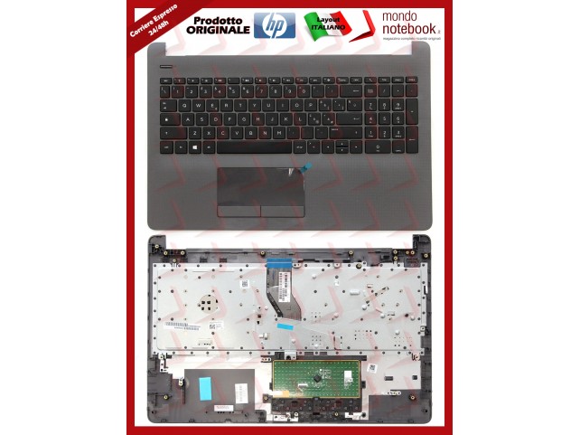 Tastiera con Top Case HP 250 G6, 255 G6, 15-BS, 15-BW (Dark Grey) Layout Italiano
