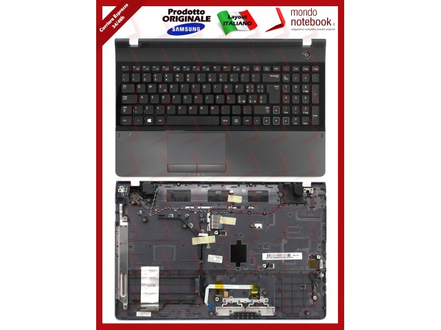 Tastiera con Top Case SAMSUNG NP300E5A NP300E5C (NERA) con Adesivi Layout Italiano