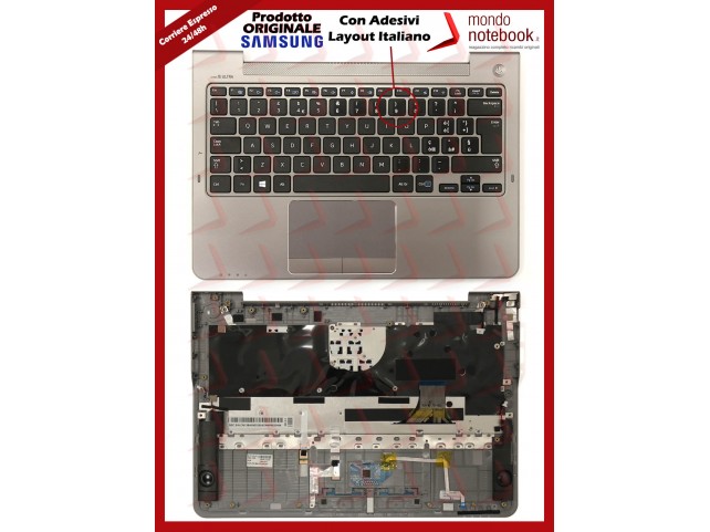 Tastiera con Top Case SAMSUNG NP530U3B Con ADESIVI LAYOUT ITALIANO
