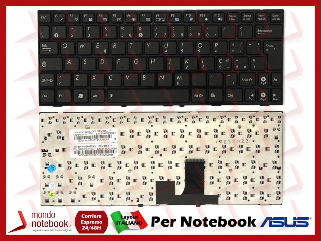 Tastiera Netbook ASUS EeePC 1005HA 1008HA 1001HA series (NERA) Tasti ad isola Versione 1