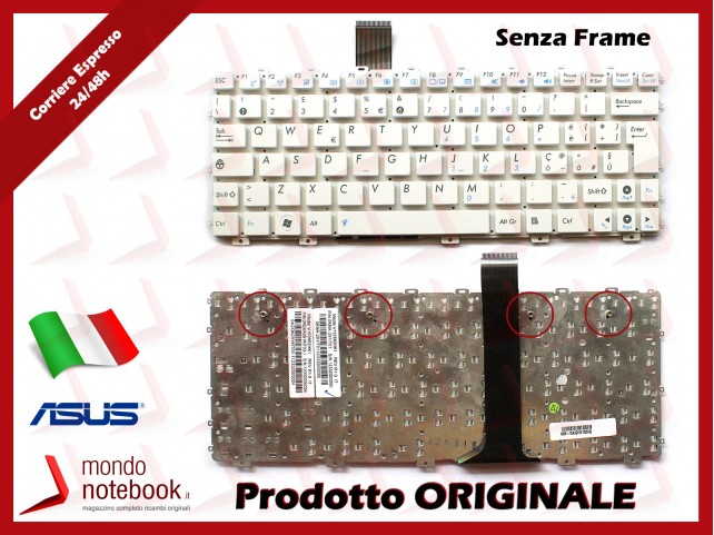 Tastiera Netbook ASUS EeePC 1015P 1015PD 1015PE 1025 (BIANCA) SENZA FRAME
