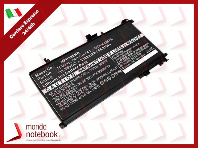 Batteria Compatibile Alta Qualità HP Omen 15-AX, Pavilion 15-BC - 11.55V 5100mAh TE03XL