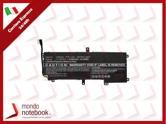 Batteria Compatibile Alta Qualità HP 15-AS 11.55V 4250mAh 49.09Wh Li-Pol