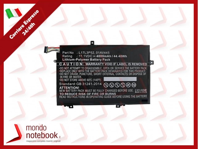 Batteria Compatibile Alta Qualità LENOVO ThinkPad E490 E590 E485 L580 L490 - 11.1V 3600mAh
