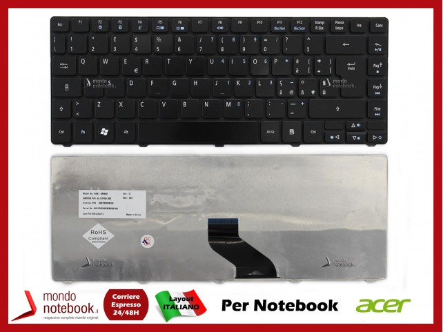 Tastiera Notebook ACER Aspire 5935G 5940G 5942G 3810T 3410T 3820T 4810T 4410T (NERO LUCIDO)