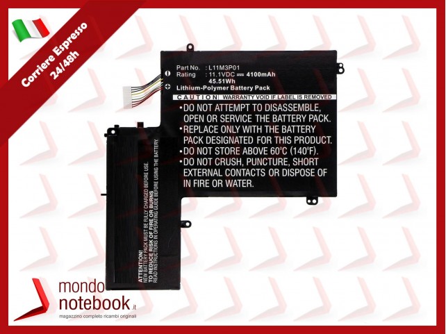 Batteria Compatibile Alta Qualità LENOVO IdeaPad U310 Series 45.51Wh 11.1V 4100mAh