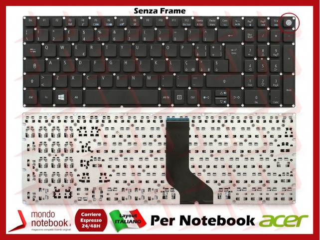 Tastiera Notebook ACER Aspire E5-722 E5-772 V3-574 E5-573 E5-532 E5-574 A315-21 Versione 1