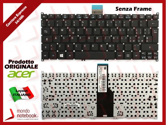 Tastiera Notebook ACER Aspire One 725 756 Aspire S3-371 S5-391 V5-121 S3-951 (NERA)