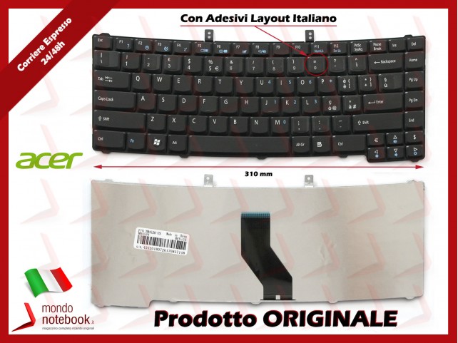 Tastiera Notebook ACER Extensa 5210 5230E 5610 5620 5630 Travelmate 4520 (CON ADESIVI LAYOUT ITA)