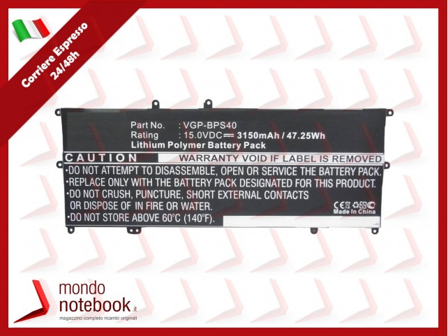 Batteria Compatibile Alta Qualità SONY SVF14N SVF15N - VGP-BPS40 - 15V 3150mAh