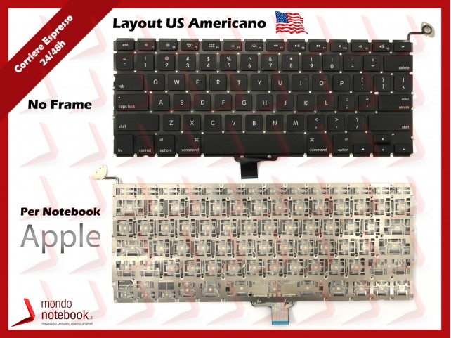 Tastiera Notebook APPLE Macbook Pro 13.3" A1278 2008 2009 2010 2011 2012 Layout US Americano