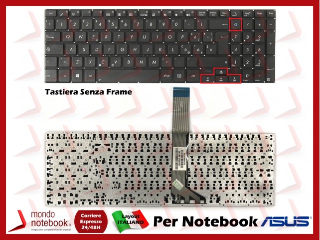 Tastiera Notebook ASUS K551 S551 V551 R551L R553L (SENZA FRAME) (FLAT LUNGO)