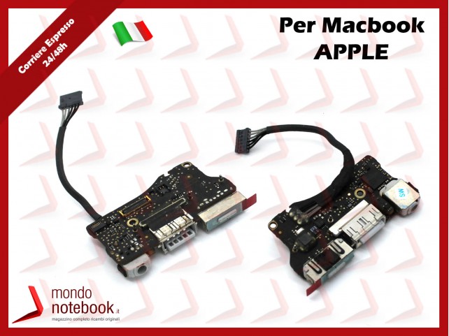 Board Audio I/O USB DC In Apple MacBook Air 13.3 "A1466 2013 2014 2015 (Rigenerato)