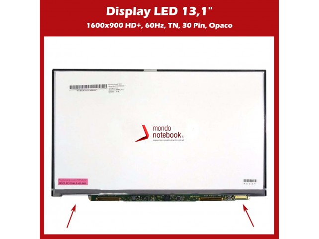 Display LED 13,1'' (1600x900) HD+ per Sony VPCZ119GC/X VPCZ118GC