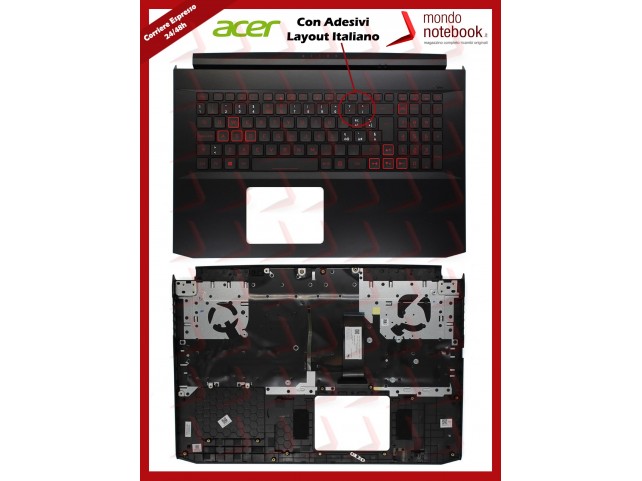 Tastiera con Top Case ACER Nitro AN517-52 Versione per 1050K1/1650 Con Adesivi Layout Italiano