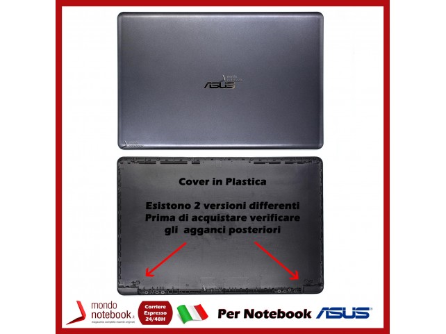 Cover LCD ASUS X510 S510 F510 (Grigio Scuro) Plastica Compatibile Vers. 1