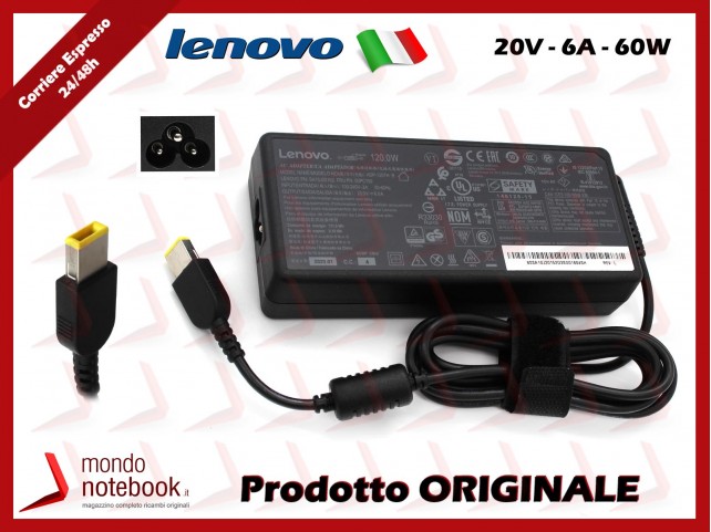 Alimentatore Originale Lenovo Thinkpad 120W 20V 6A (4,5mm x 11mm)
