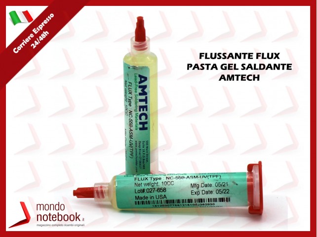 FLUSSANTE SALDATURE FLUX PASTA GEL SALDANTE AMTECH NC-559-ASM-UV (TPF) 10cc