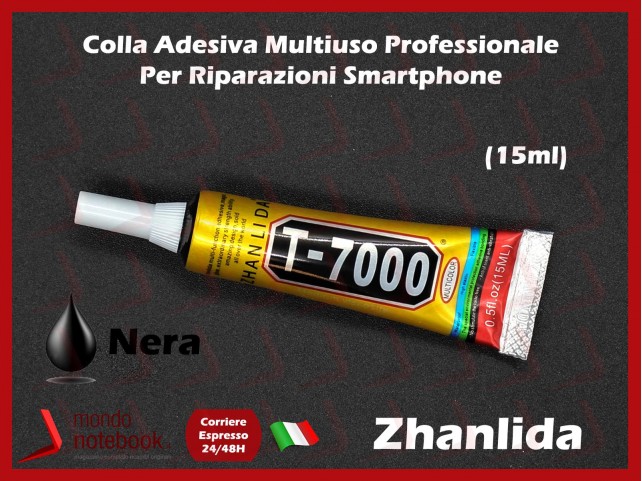 COLLA ADESIVA T-7000 15ML NERA MULTIUSO PER RIPARAZIONE CELLULARI DISPLAY SMARTPHONE
