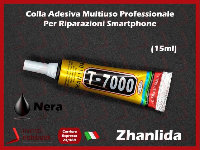 COLLA ADESIVA T-7000 15ML NERA MULTIUSO PER RIPARAZIONE CELLULARI