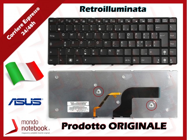 Tastiera Notebook ASUS U80 U80A UL80V VX5 (RETROILLUMINATA)(NERA)