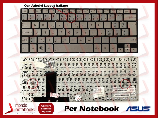 Tastiera Notebook ASUS UX31 UX31A UX31E (CHAMPAGNE) Con ADESIVI LAYOUT ITALIANO