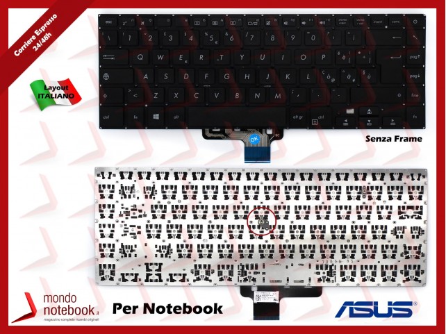 Tastiera Notebook ASUS VivoBook 15 S510U X510U K510U F510U S501U R520U - Italiana