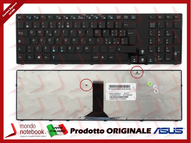 Tastiera Notebook ASUS X93 K93 K93SV K93SM K95VM (NERA) Italiana