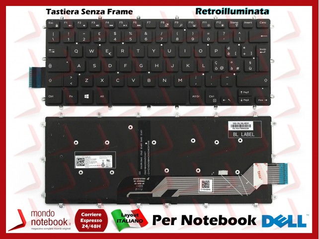 Tastiera Notebook DELL Inspiron Gaming 14 7466 (Retroilluminata) Italiana