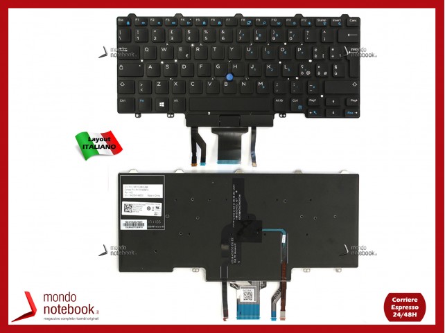 Tastiera Notebook DELL Latitude 3340 3350 E5450 E5470 E7450 E7470 (NERA) Retroill - Trackpoint