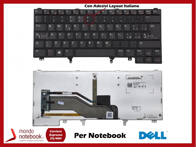 Tastiera Notebook DELL Latitude E6220 E6420 E6320 E5420 CON ADESIVI LAYOUT ITA (RETROILLUMINATA)