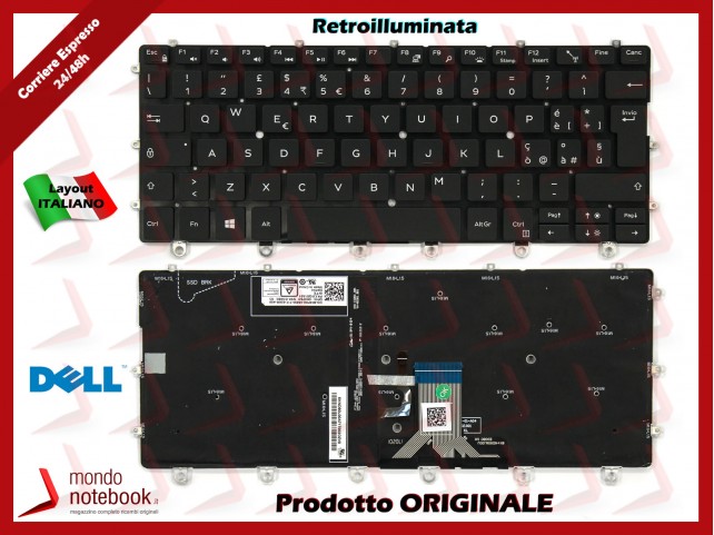 Tastiera Notebook DELL XPS 13 9365 (NERA) RETROILLUMINATA - Italiana