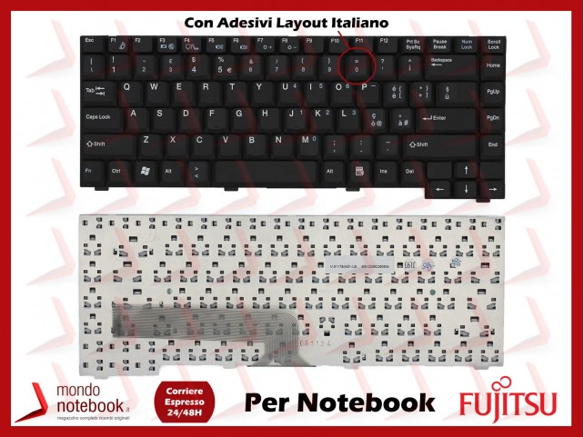 Tastiera Notebook Fujitsu Amilo A1667 A3667 D6820 M1437 con ADESIVI LAYOUT ITA