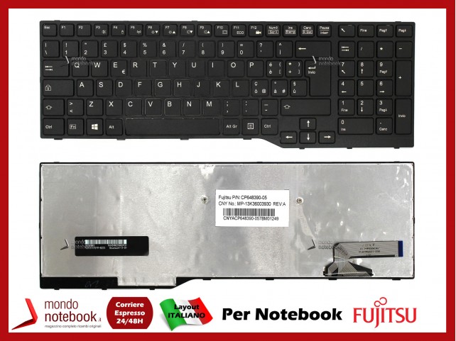 Tastiera Notebook Fujitsu Lifebook A544 A555 AH544 AH564 (ITALIANA) (NERA)