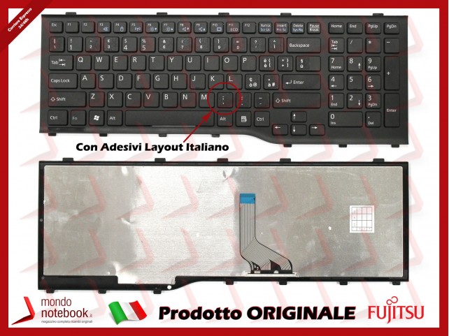 Tastiera Notebook Fujitsu Lifebook AH532 A532 N532 NH532 con ADESIVI in ITALIANO