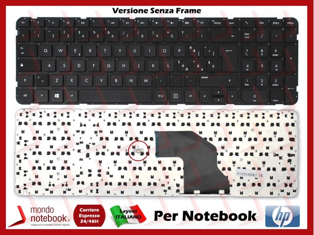 Tastiera Notebook HP Compaq G6-2000 G6-2100 series (SENZA FRAME) Italiana