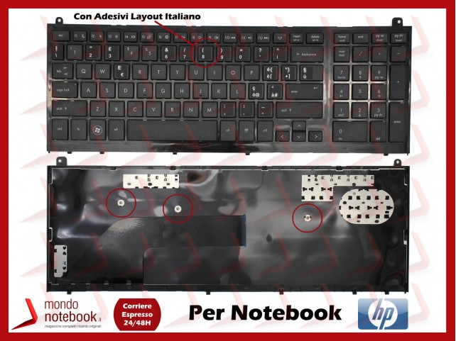 Tastiera Notebook HP Compaq ProBook 4520S (NERO) Con Adesivi Layout ITALIANO