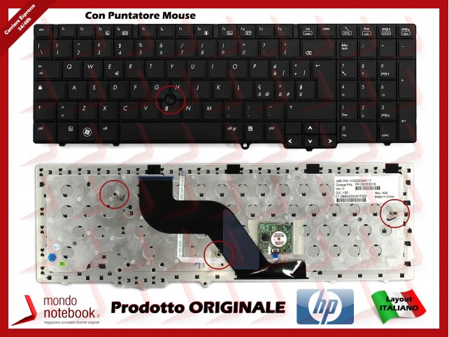Tastiera Notebook HP Compaq ProBook 6540B 6545B 6550B 6555B (NERO) Con Trackpoint