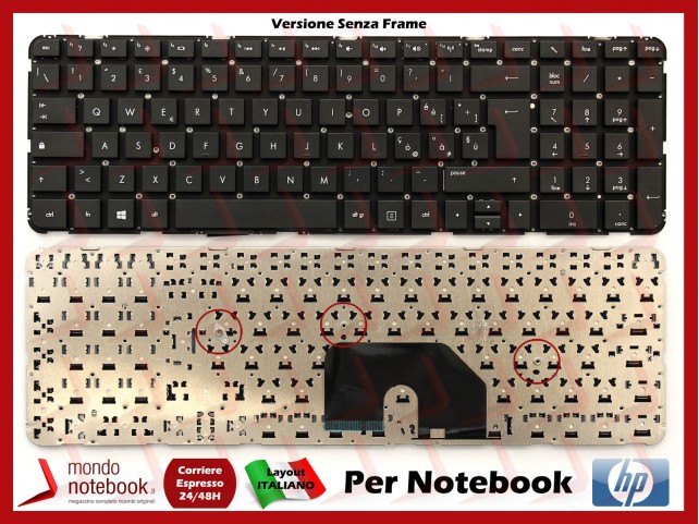 Tastiera Notebook HP DV6-6000 DV6-6100 DV6-6200 (NERA)(Versione Senza Frame)
