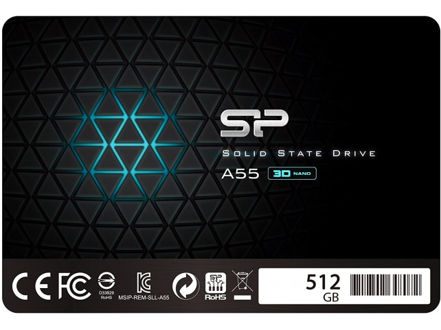 Silicon Power SSD 512GB 3D NAND A55 SLC Cache Performance Boost 2.5 Pollici SATA III 7mm (0.28") SSD interno SP