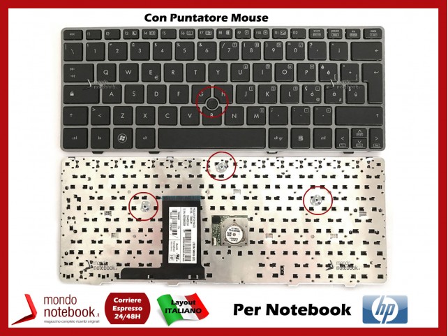 Tastiera Notebook HP EliteBook 2570p 2560p con Trackpoint