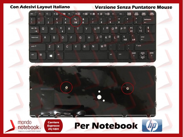 Tastiera Notebook HP EliteBook 720 G1, 820 G1 (Senza Trackpoint) con Adesivi Layout Italiano