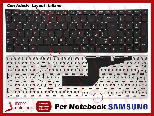 Tastiera Notebook SAMSUNG NP RV719 RV720 RV718 RV711 (NERA) con ADESIVI LAYOUT ITA